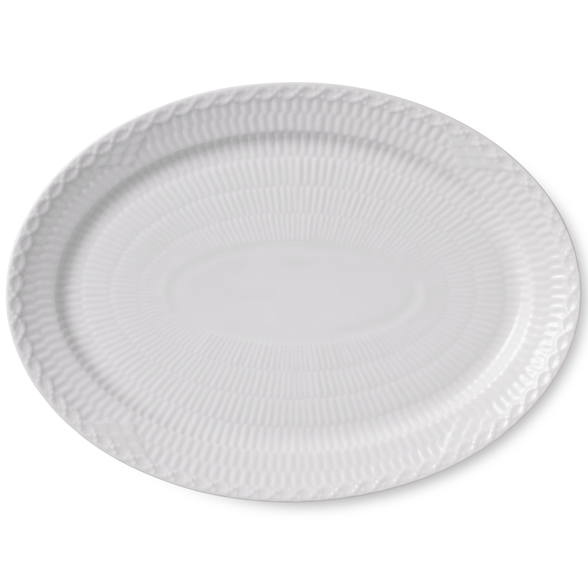 HVID HALVBLONDE OVAL TALLERKEN 28 CM