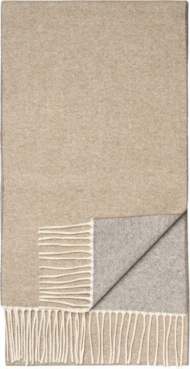 Beige Solid Cashmere Scarf