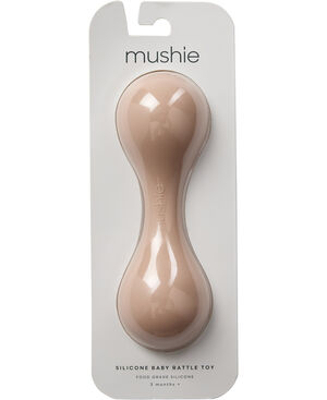 Mushie Silicone Baby Rattle Toy Blush