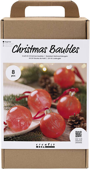 DIY Kit Julekugler, Marmorering