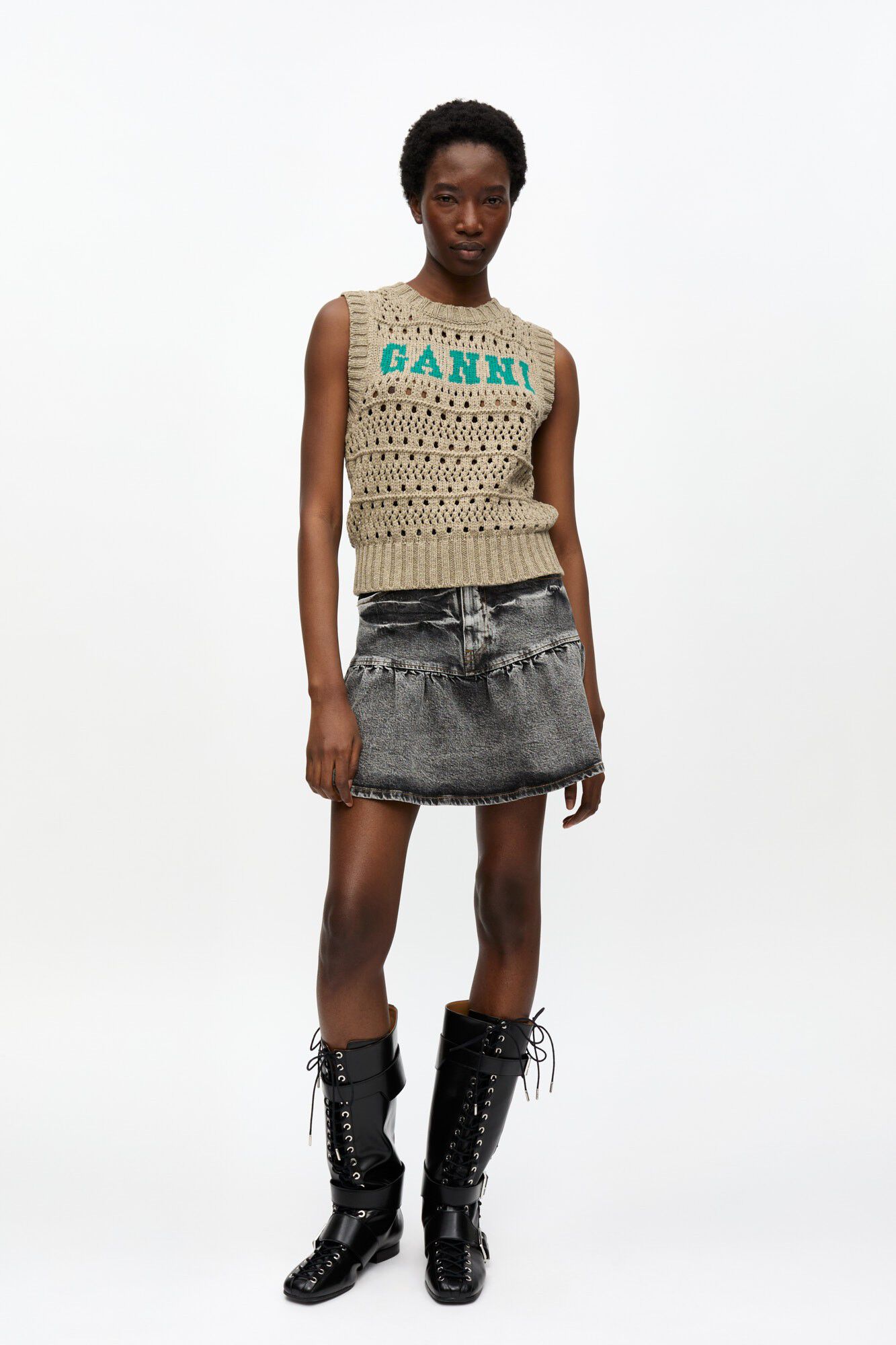 Stretch Future Denim Mini Skirt