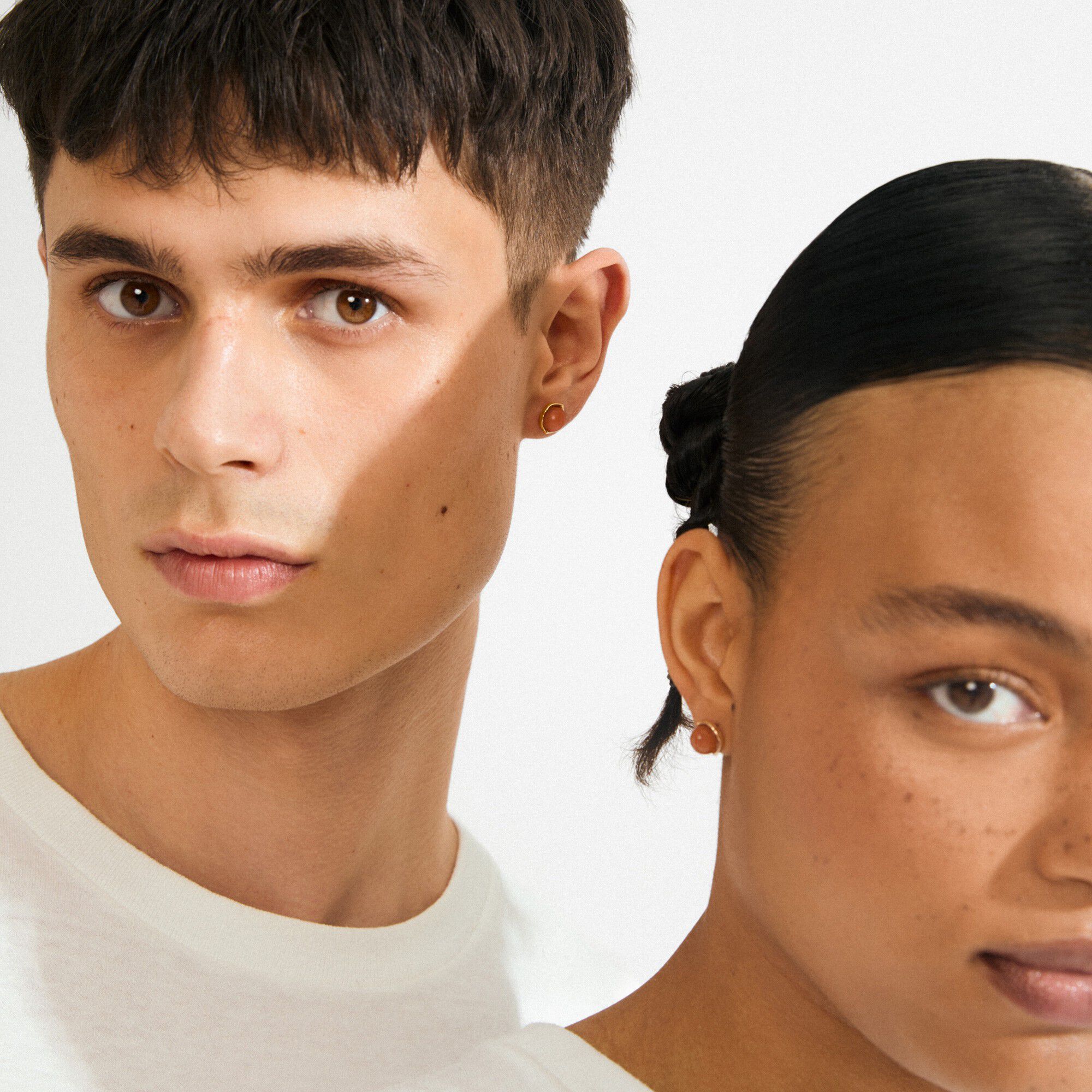 SENSE &oslash;reringe guldbelagt/agat