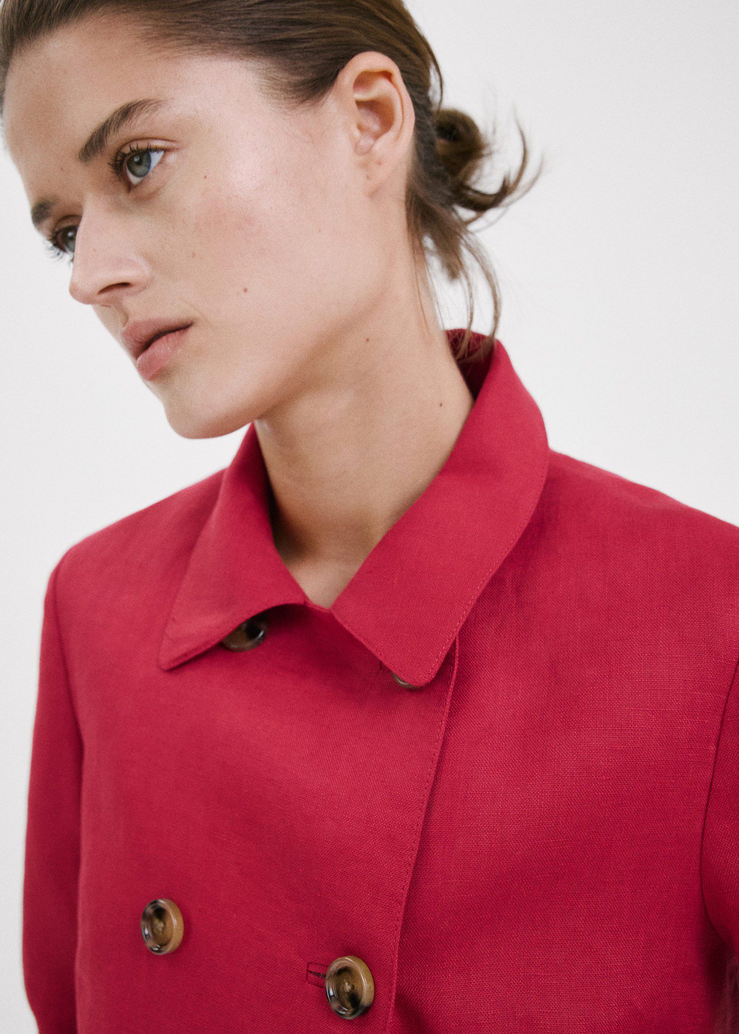 Double-breasted linen jacket