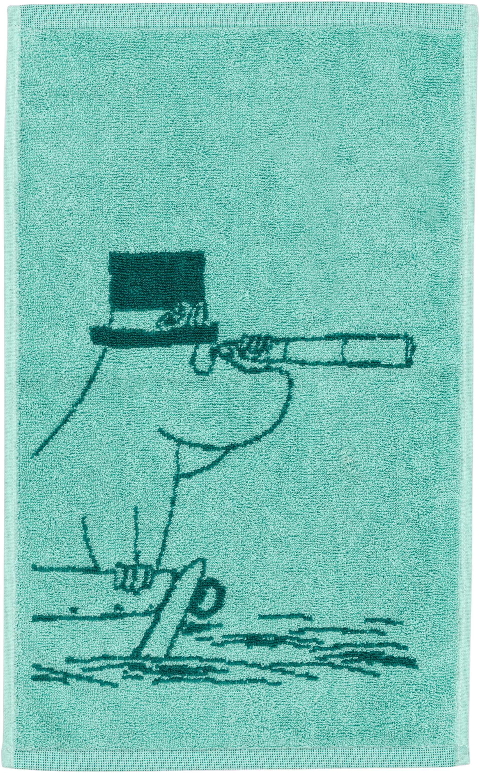 Moomin h. tw 30x50 Moominpappa teal GOTS