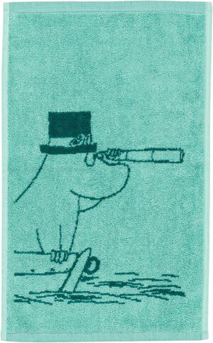 Moomin h. tw 30x50 Moominpappa teal GOTS