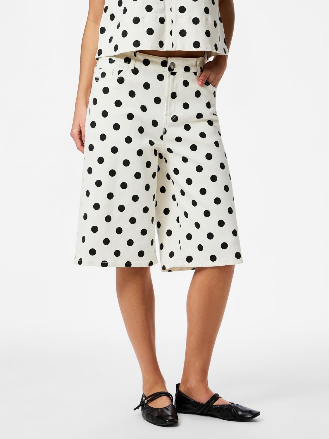 PCSALUME MW WIDE DENIM SHORTS