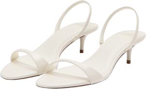 Kitten-heel sandals with strap