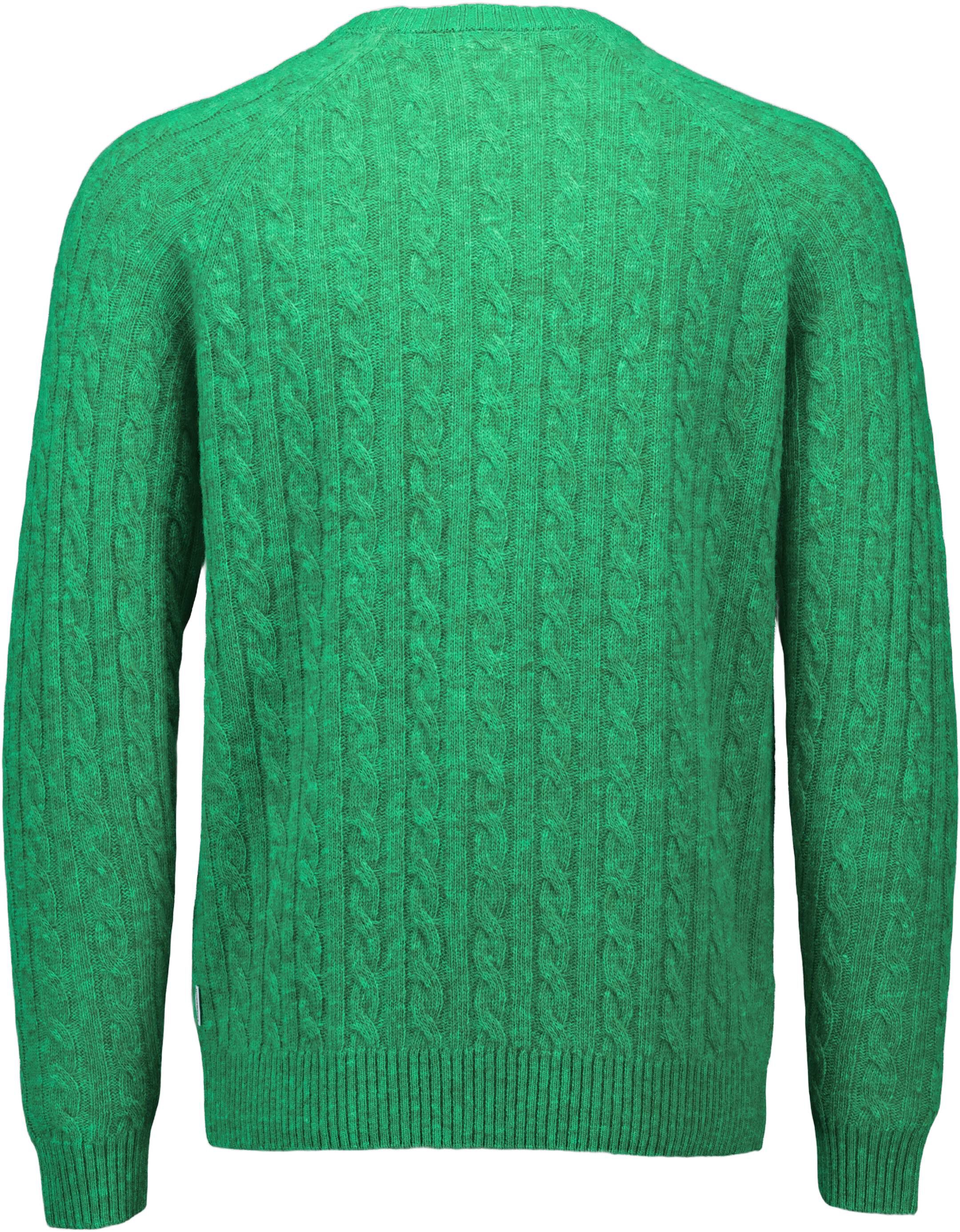 Lambswool raglan cable o-neck