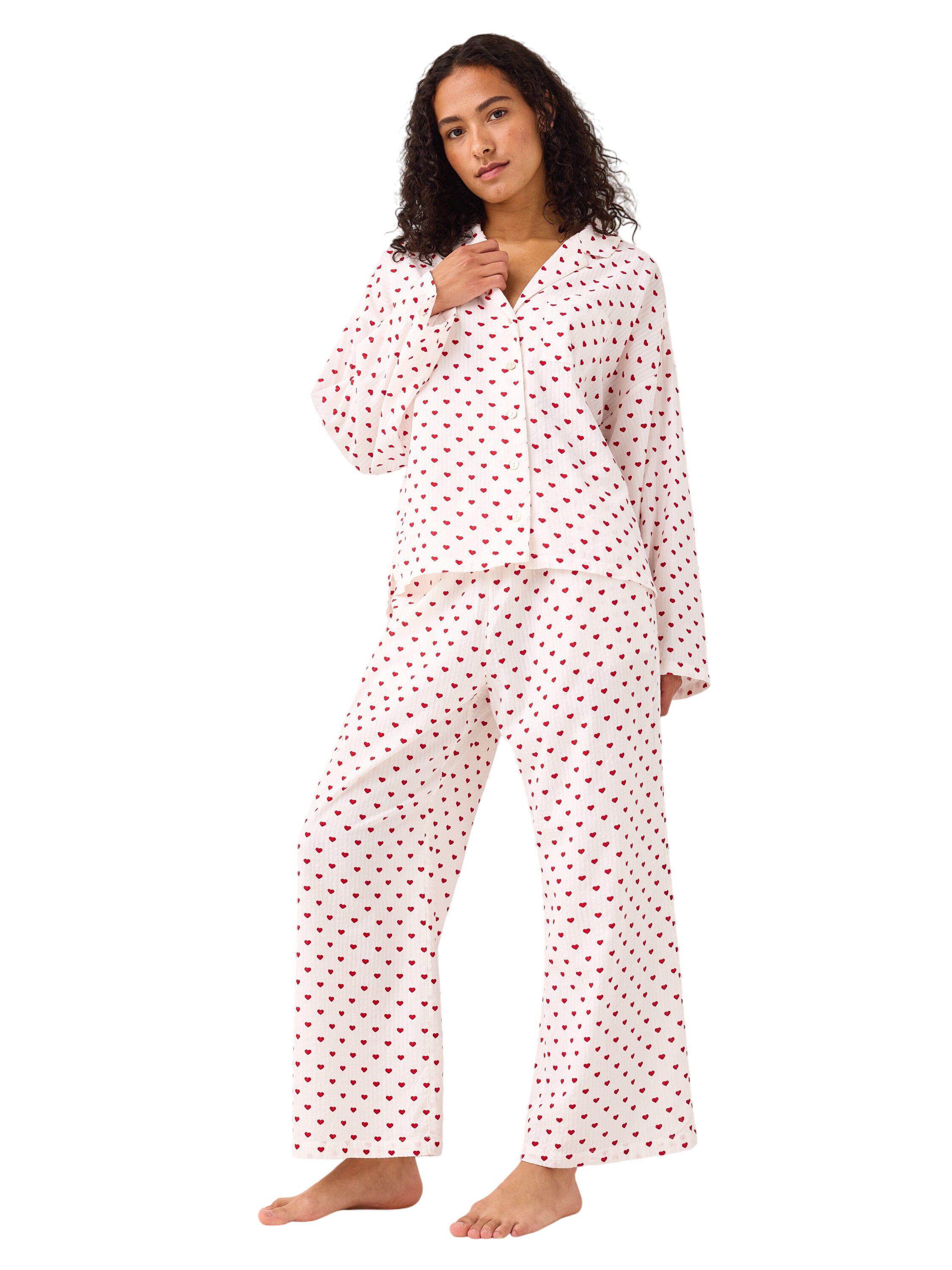 Cropped pyjama trousers in soft see