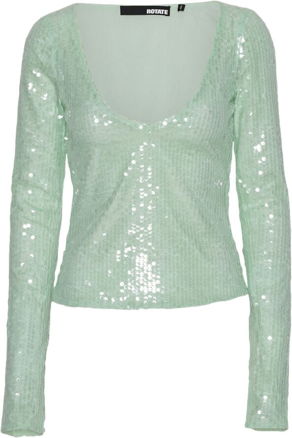 SEQUINS V-NECK TOP