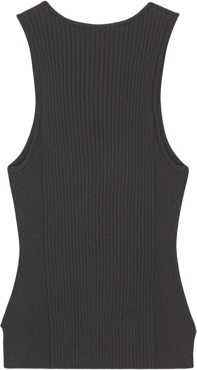 Black Sleeveless Melange Top