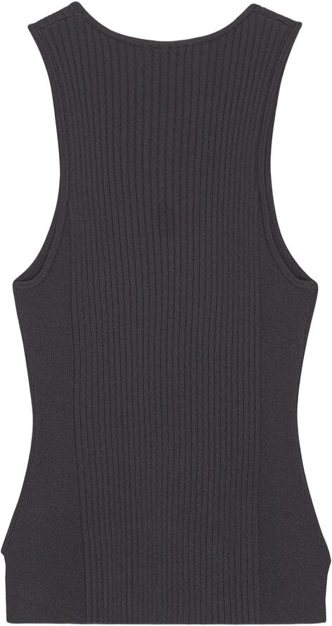 Black Sleeveless Melange Top