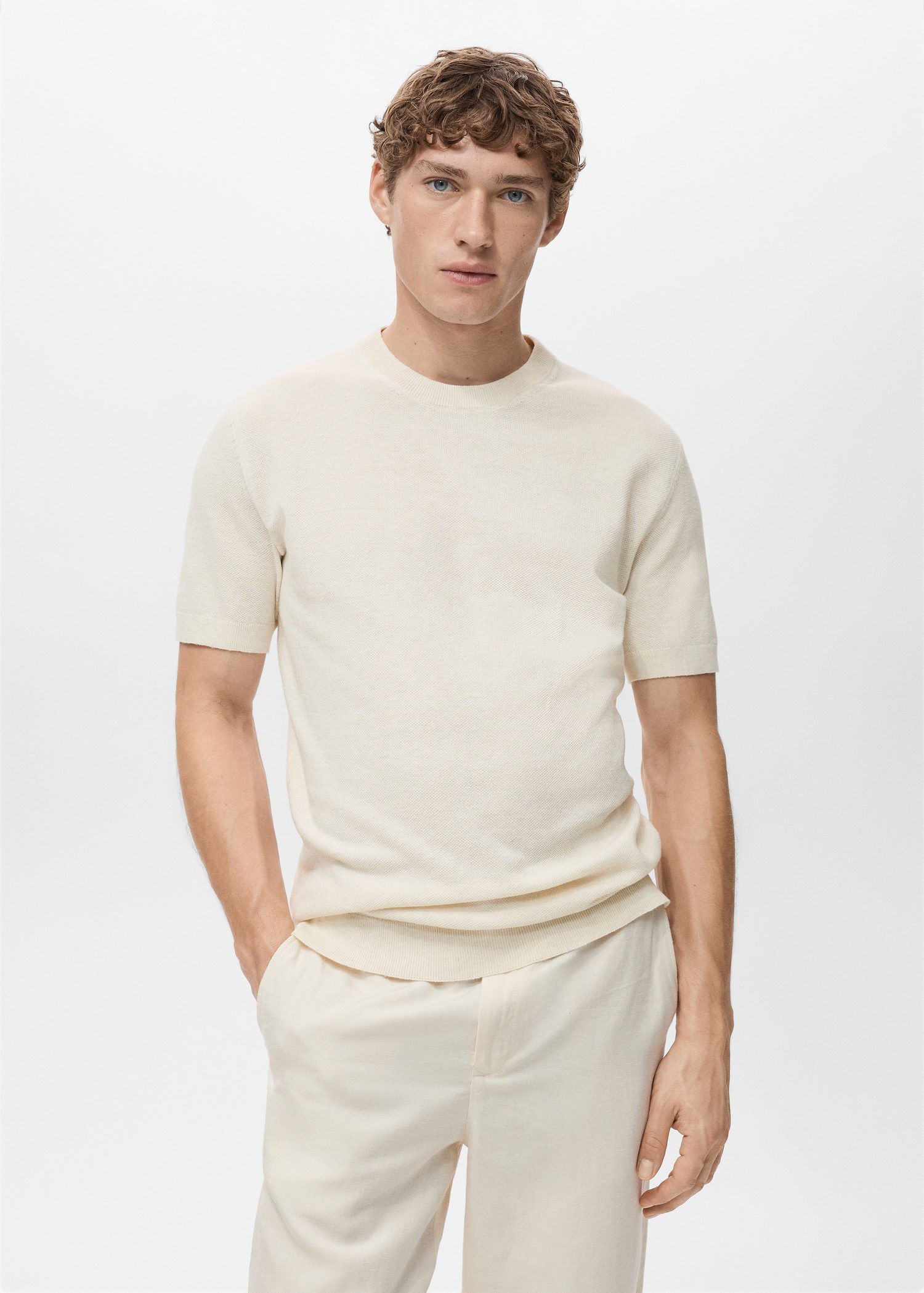 Cotton fine-knit t-shirt