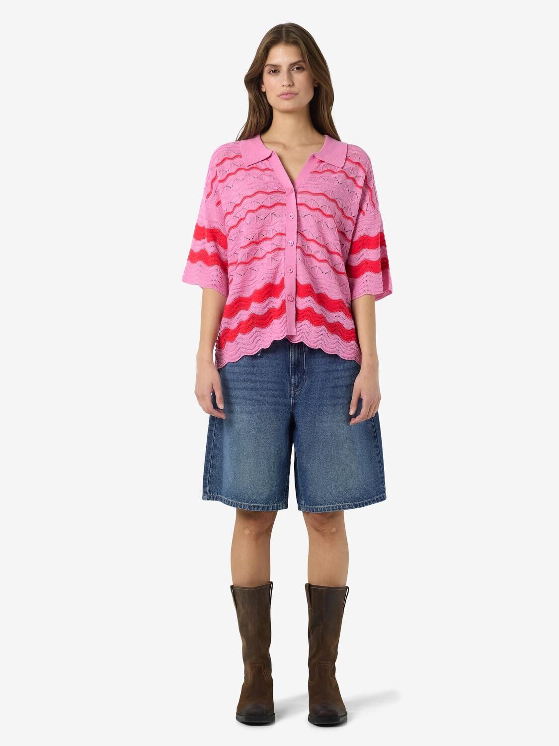 NMSADIE S/S POLO KNIT CARDIGAN