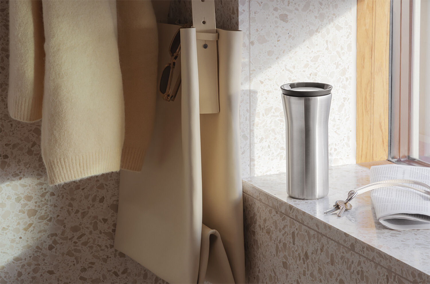 City To Go Cup recycl. ste/bla