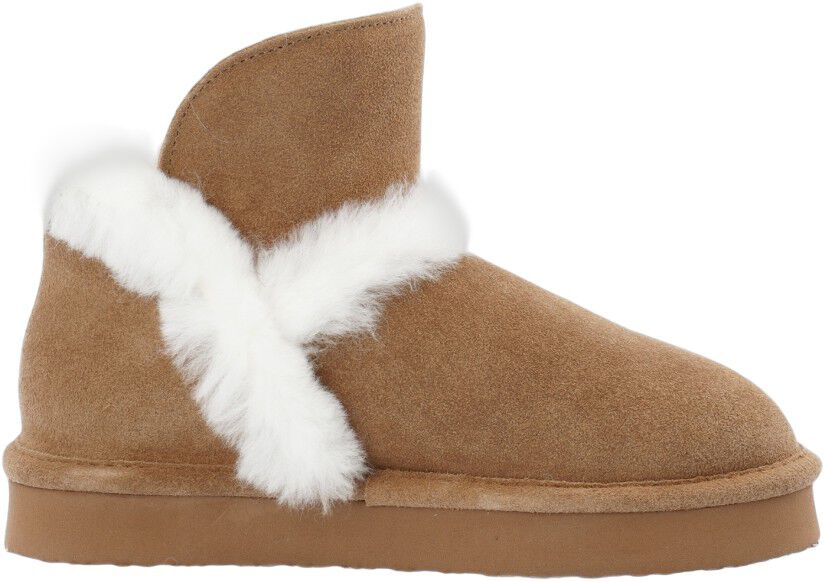 BIASNOW Flatform Fur Ankle Boot Suede