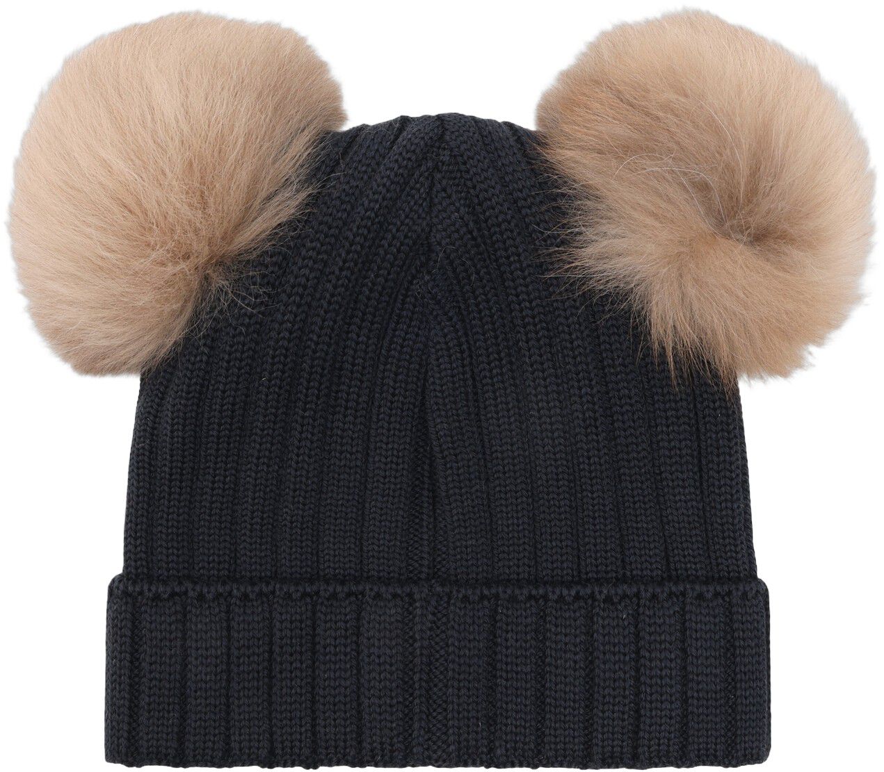 Hat Knit Alpaca Pompoms