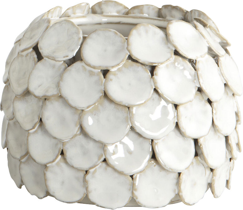 Vase, Dot, Hvid, dia: 15 cm, h: 10 - Ch0500