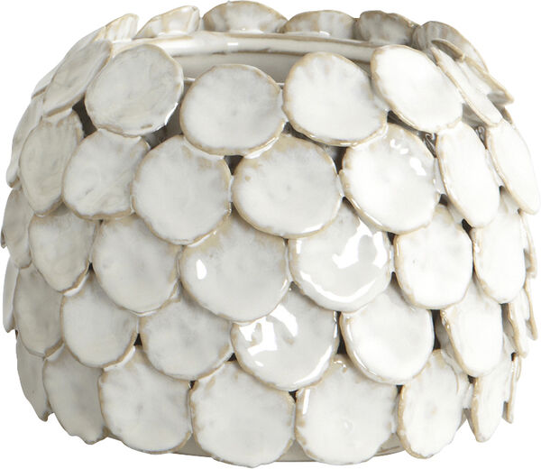 Vase, Dot, Hvid, dia: 15 cm, h: 10 - Ch0500