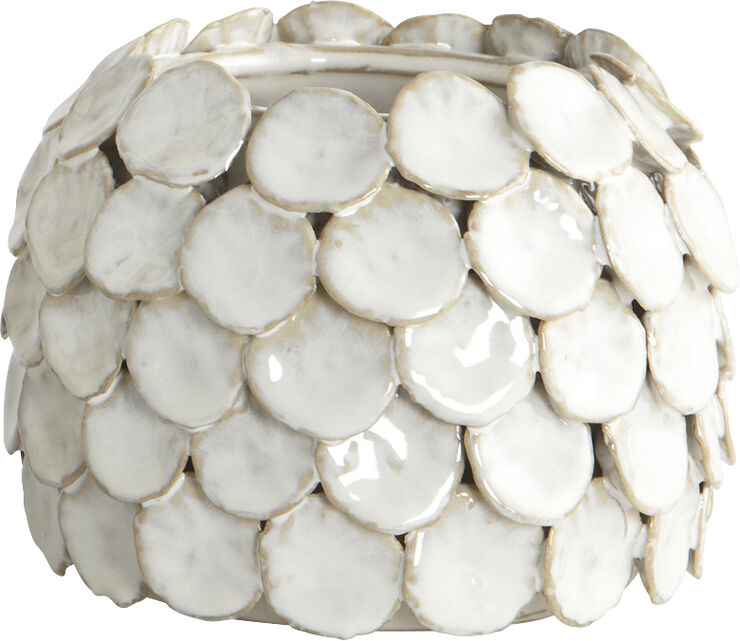 Vase, Dot, Hvid, dia: 15 cm, h: 10 - Ch0500