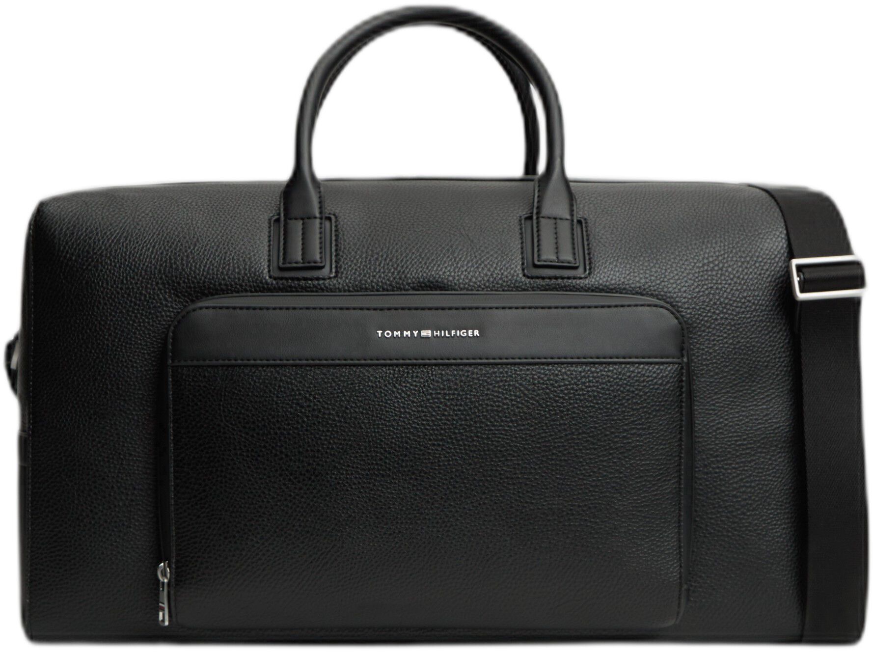 Metal Logo Pebble Grain Duffel Bag