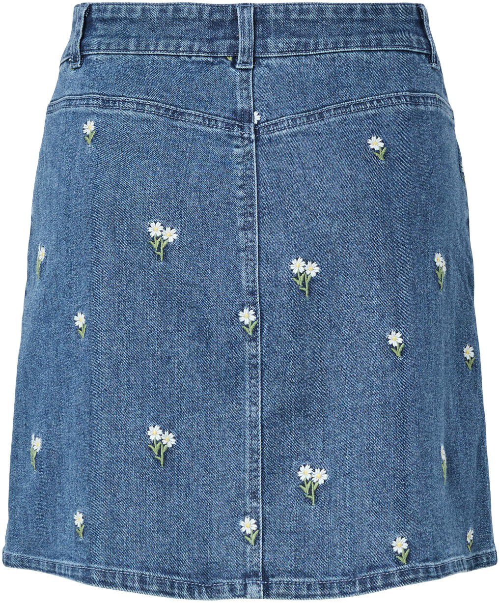 PCFLORA HW SHORT DENIM EMB SKIRT NO