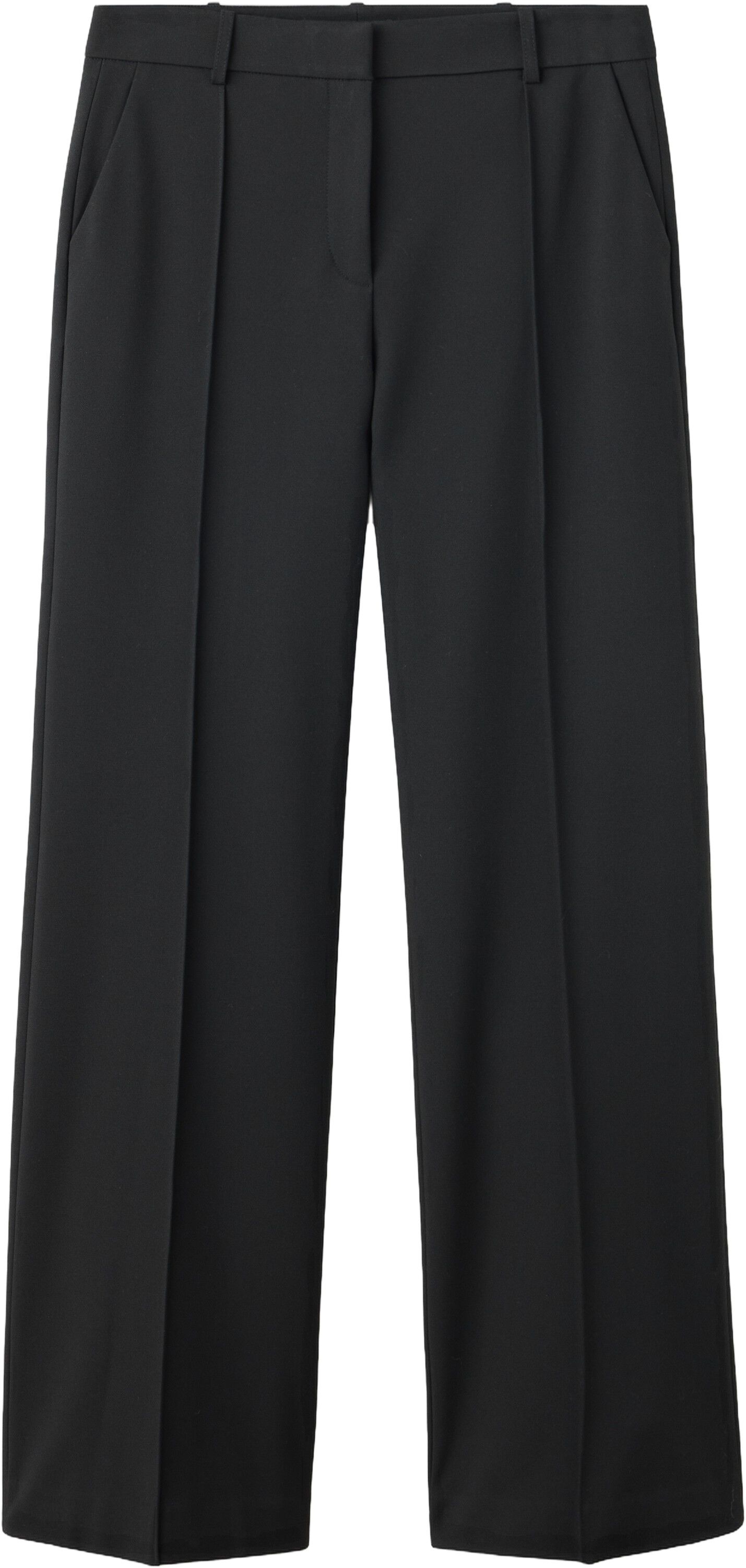 Flared trousers with seams