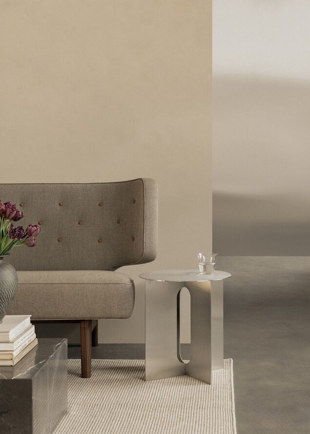 Androgyne Side Table, Base, Brushed Steel