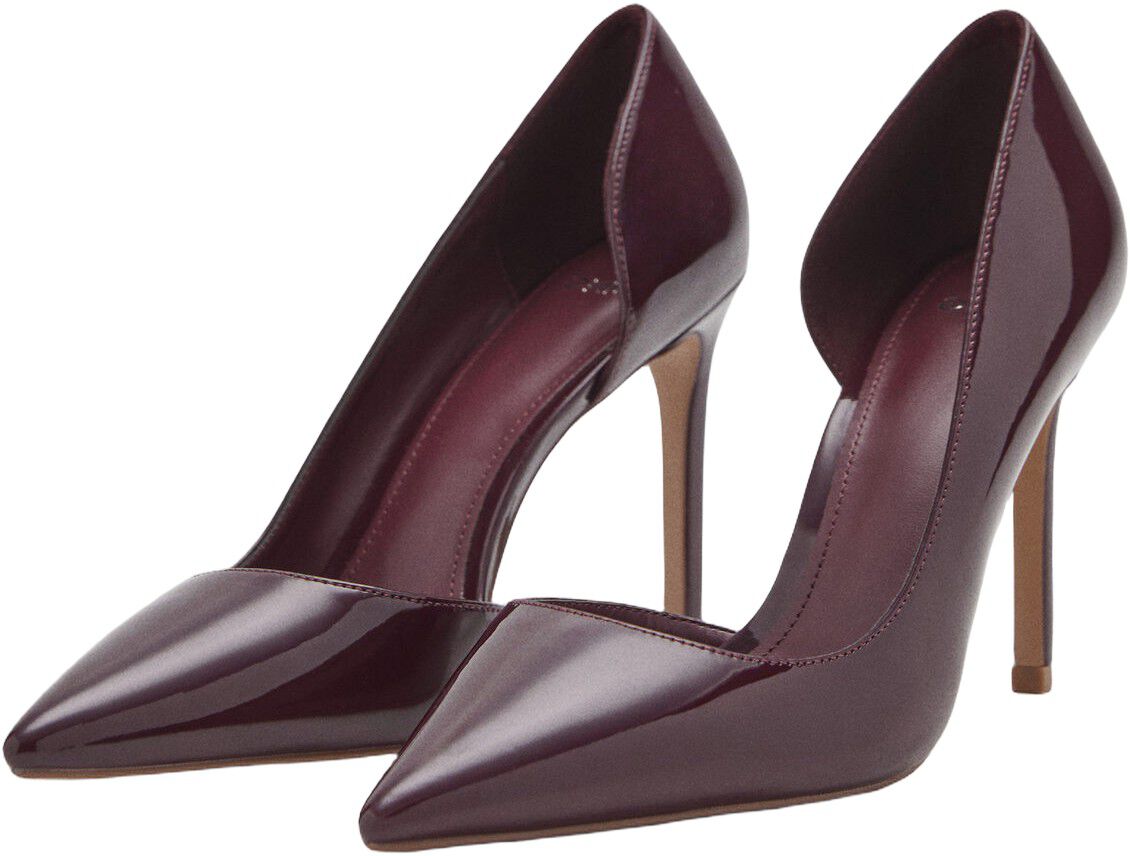 Asymmetrical patent leather court s