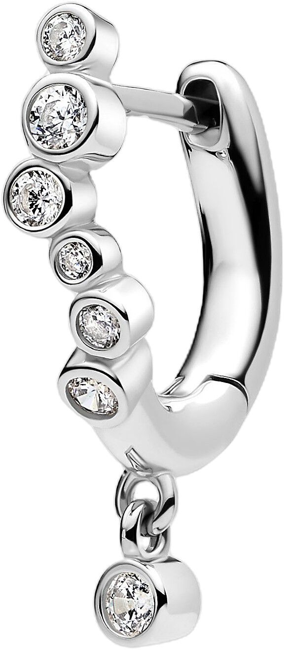 Nova Drop Huggie Silver