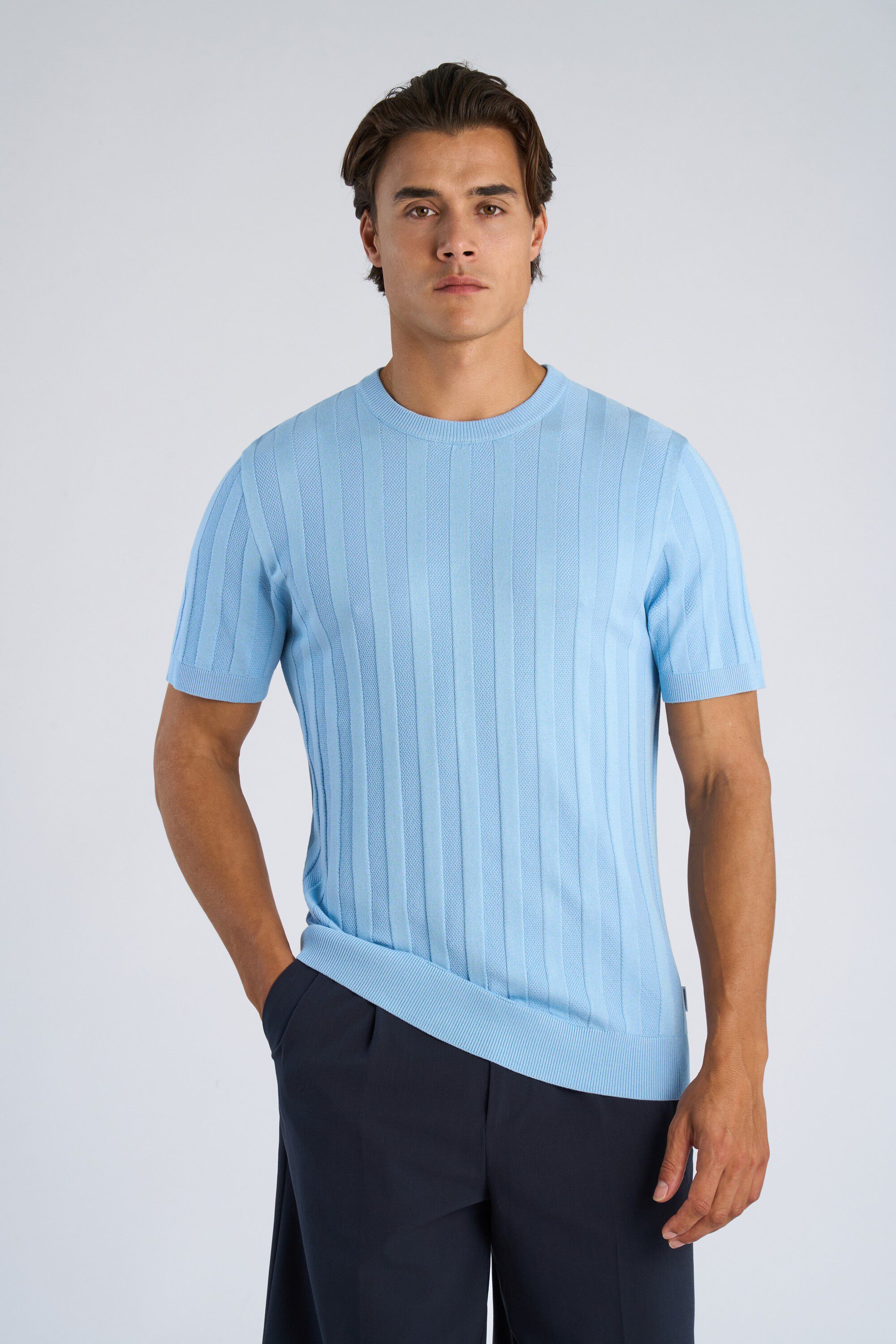 Knitted crew neck t-shirt