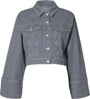 SLFMYRA LS STRIPE SHORT DENIM JACKE