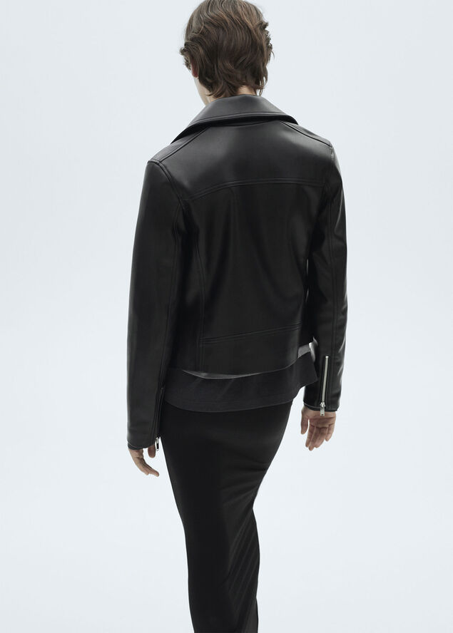 Leather-effect biker jacket