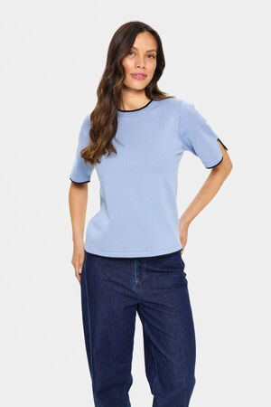 MilaSZ Contrast Stripe SS Pullover