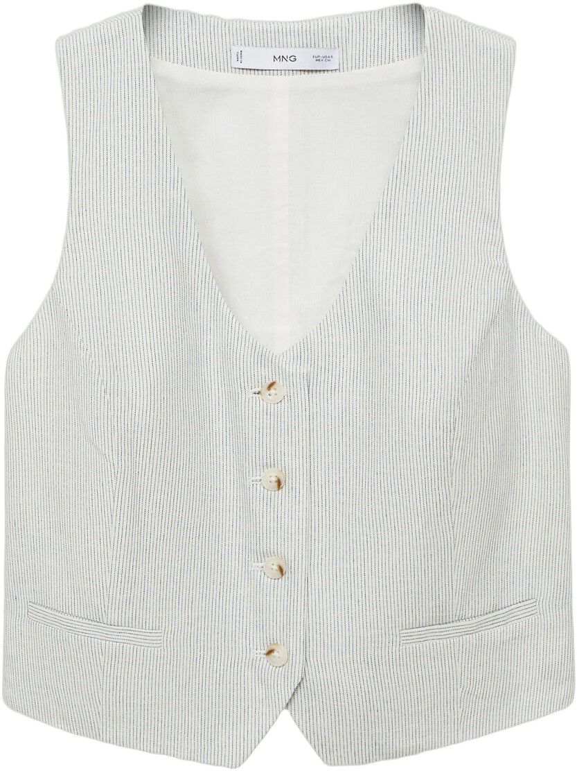 Linen-blend suit waistcoat