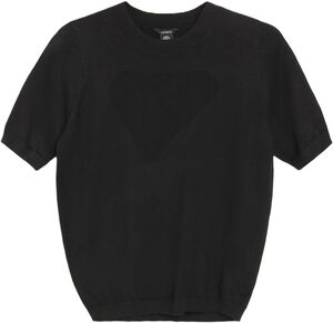 Fine-knitted top with round necklin