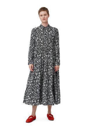 Printed Crepe Layer Kjole