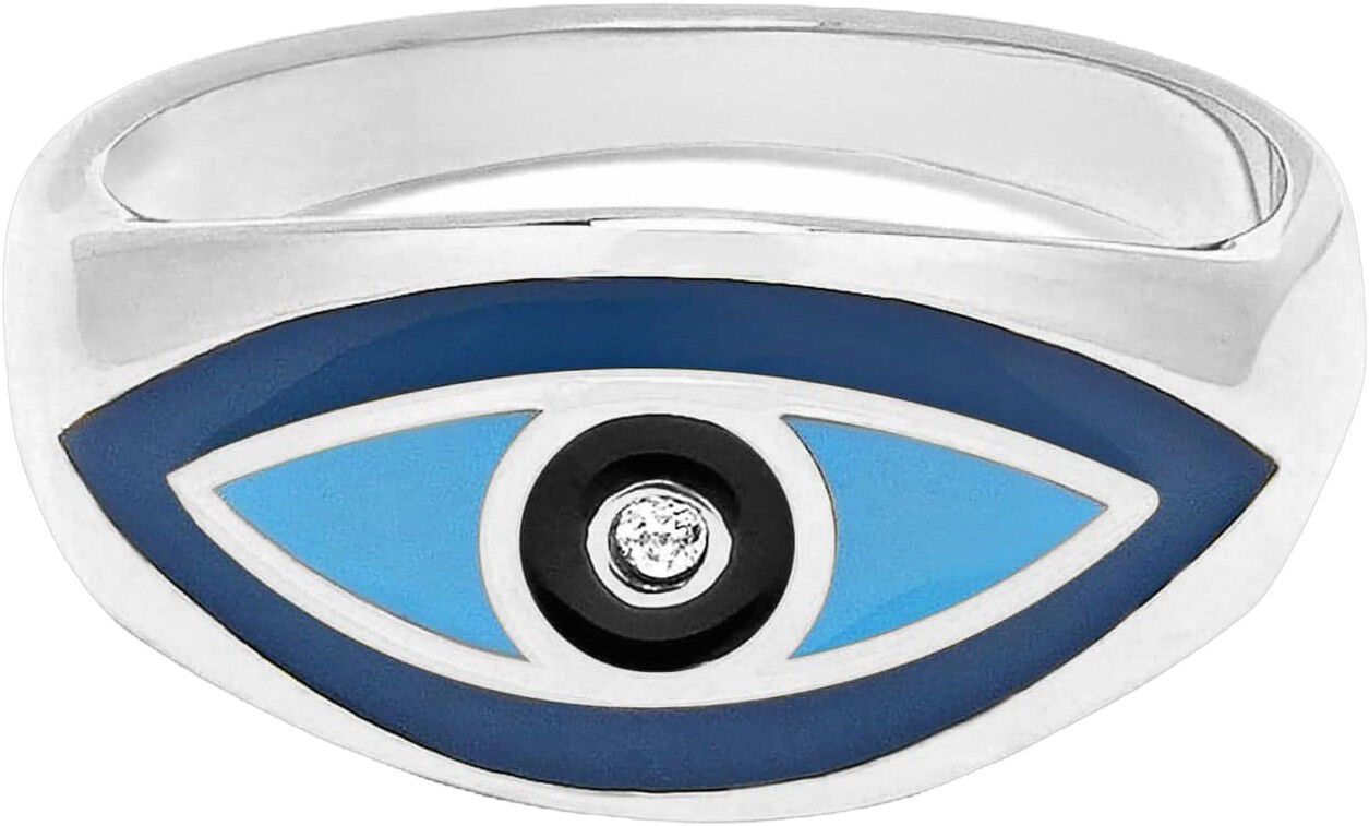 Men's Silver Evil Eye Ring