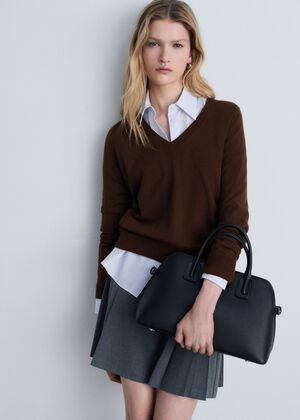 V-neck knit sweater