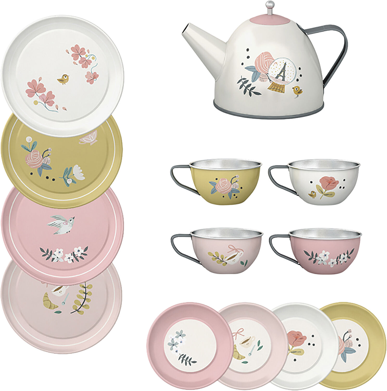 Moulin Roty - Tes&aelig;t i kuffert 14 dele - Les Parisiennes