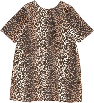 Print Denim Open Back Mini Dress