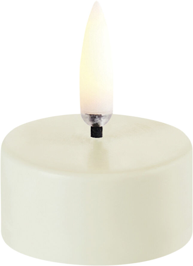 LED tealight 400~ battery incl., Ivory wax, Smooth, 4x2,1 cm