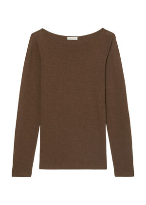 T-shirt, long sleeve, boat neck