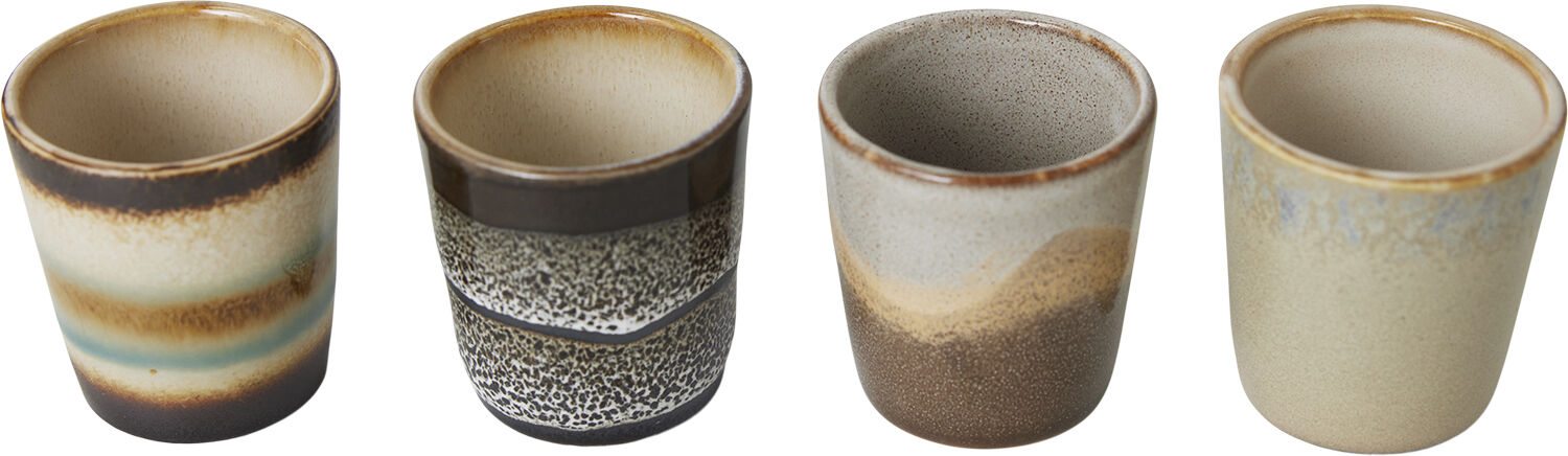 70s ceramics egg cups granite set of 4