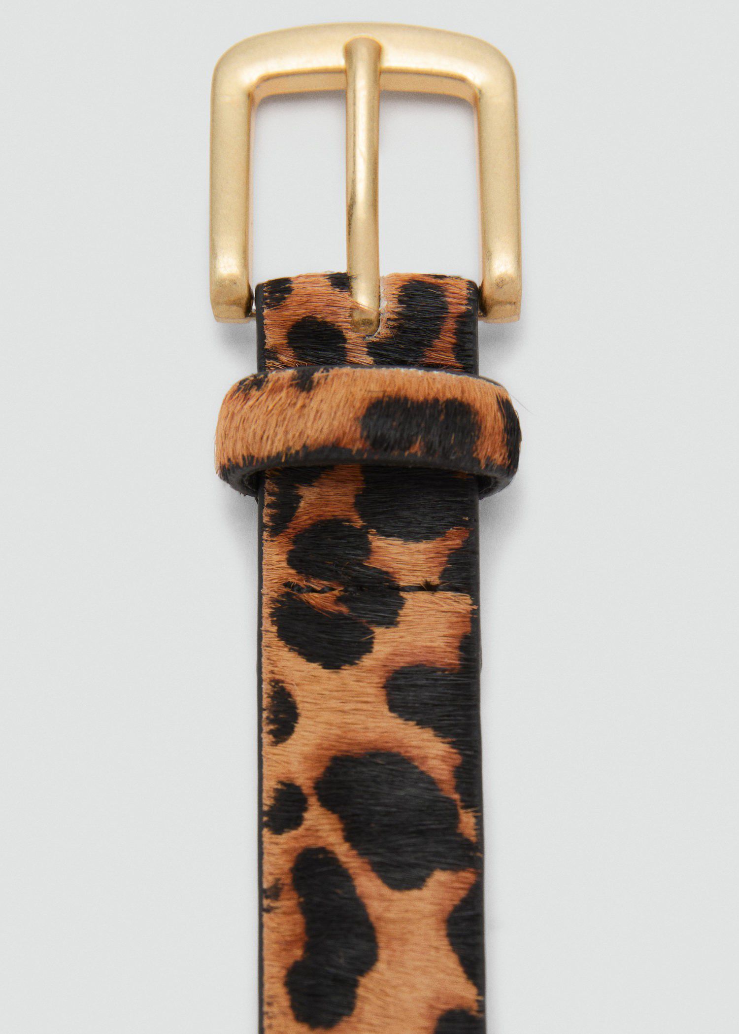 Animal print leather belt