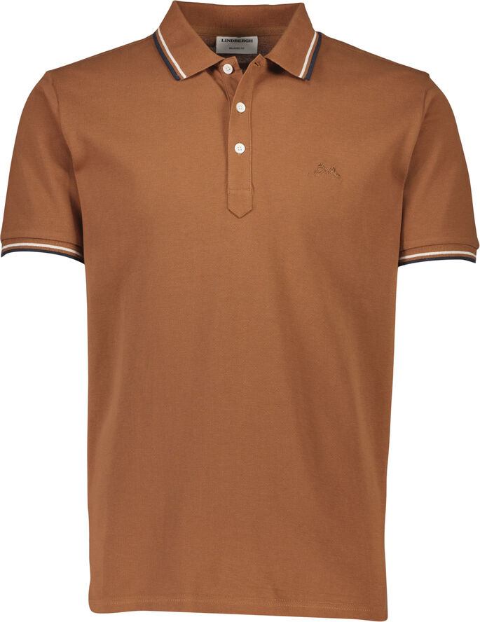 Polo shirt w. contrast piping