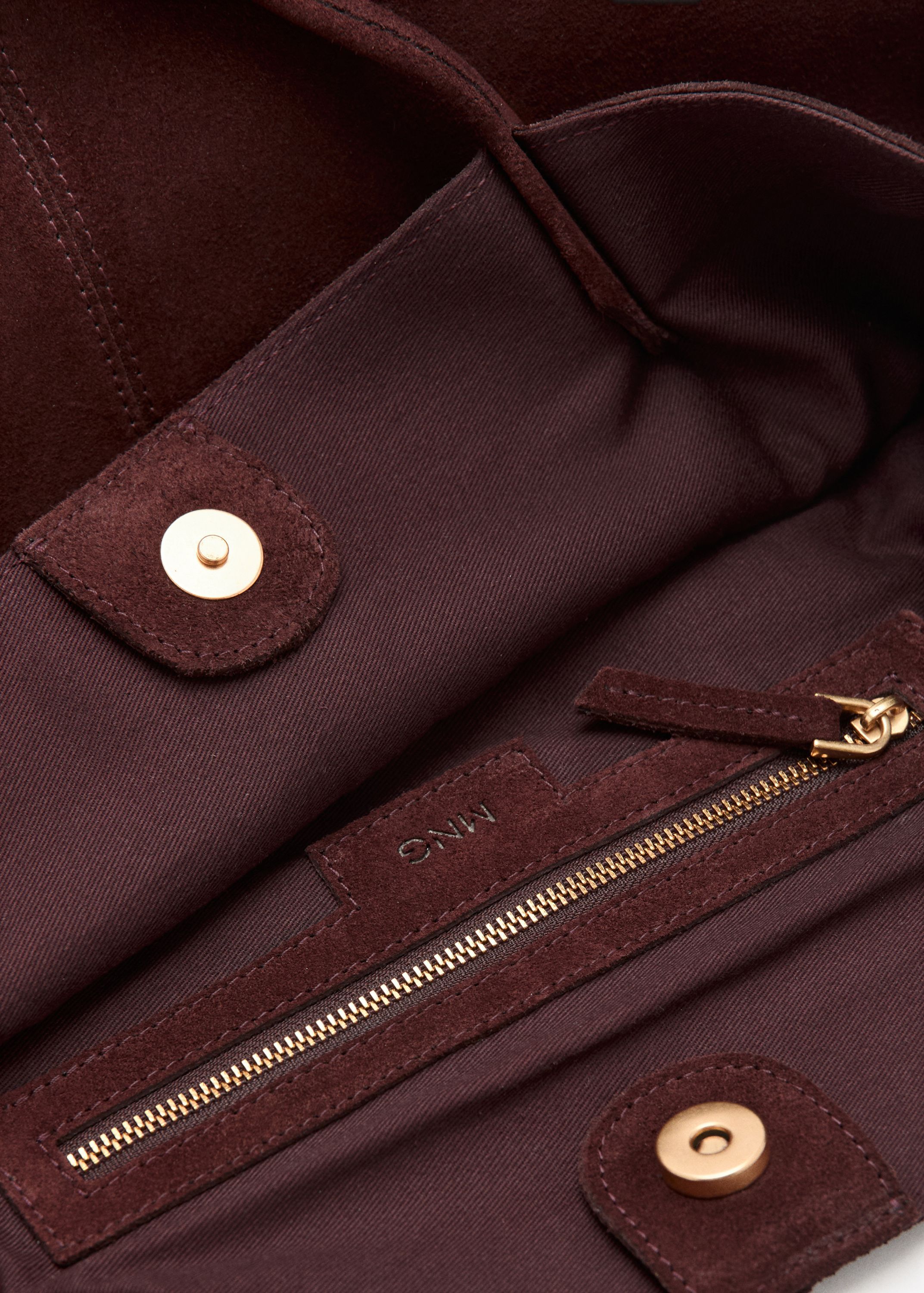 Suede leather shopper bag