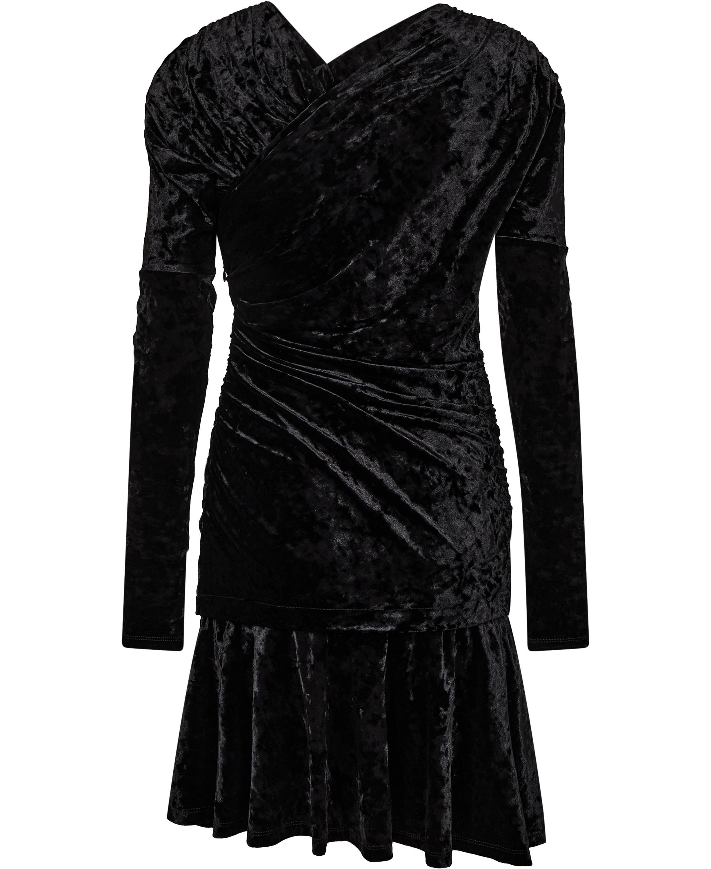 Velour Jersey Crossover Ruched Mini