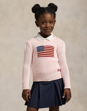 Flag Cotton Crewneck Sweater