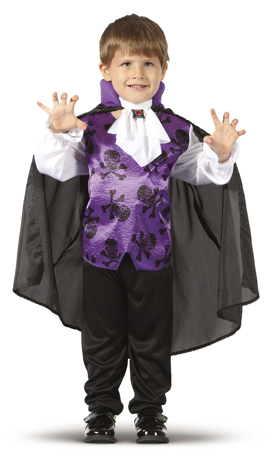 Mini vampyr Skjorte. kappe og halsbekl&aelig;dning Uden bukser Str 104 cm